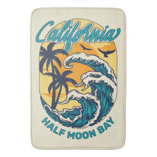 Custom Name / Text California Surfing Bath Mat