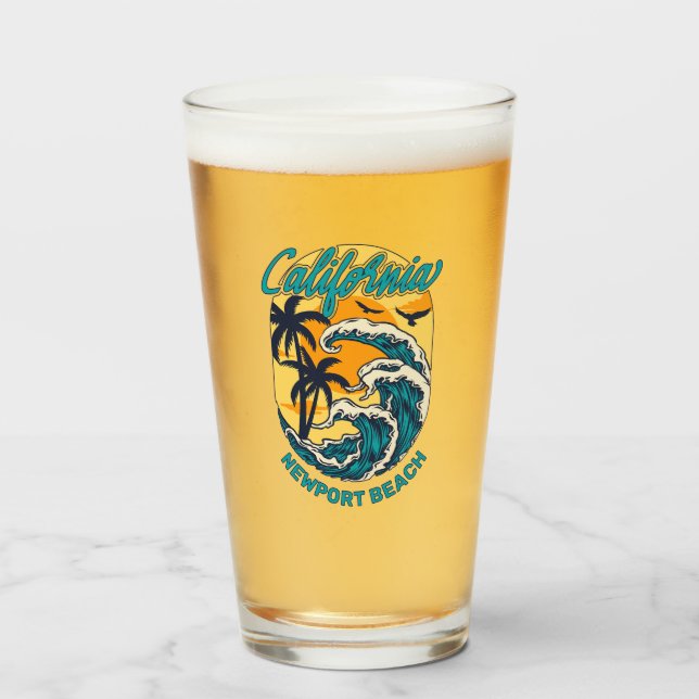 Custom Name / Text California Surfing Glass (Front Filled)
