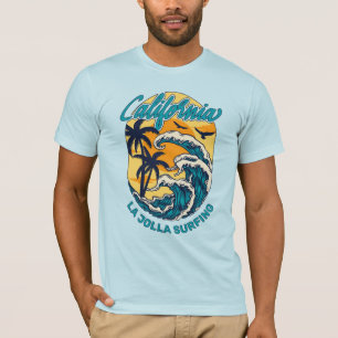 Custom Name / Text California Surfing T-Shirt