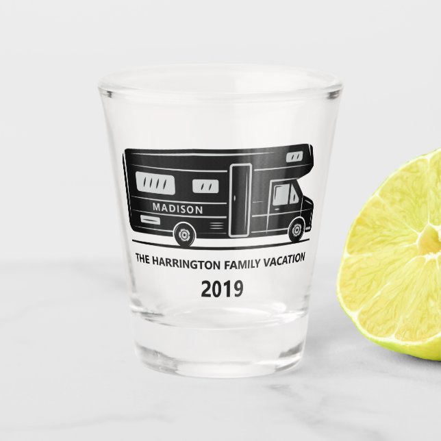 Custom name & text Camper Van shot glass (Front)