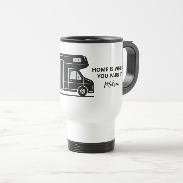 Custom Name & Text Camper Van Travel Mug (Front Right)