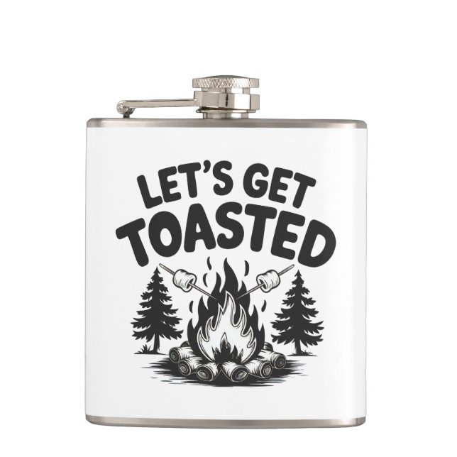 Custom Name & Text Camping Hip Flask (Front)