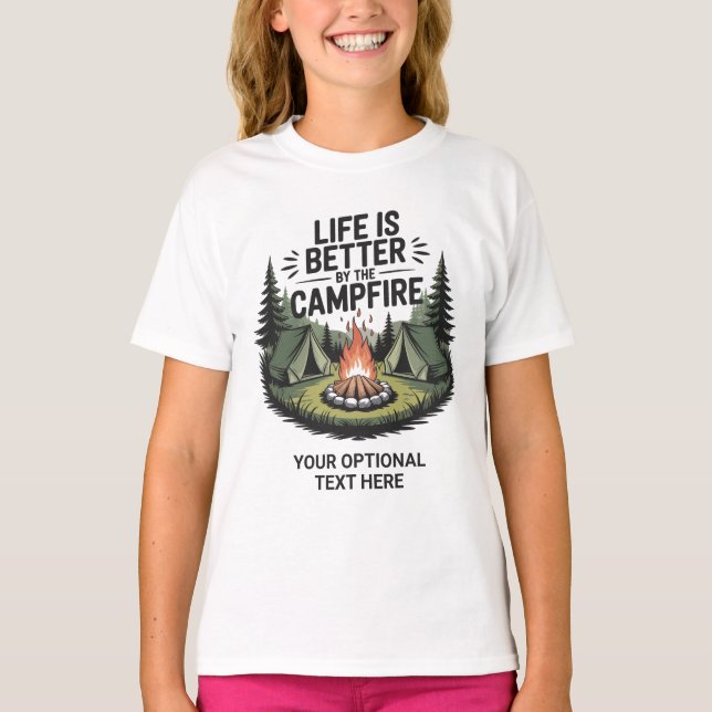 Custom Name & Text Camping T-Shirt (Front)