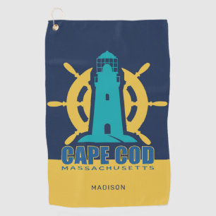 Custom Name / Text Cape Cod Massachusetts Golf Towel