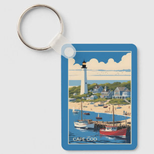 Custom Name / Text Cape Cod Massachusetts Key Ring