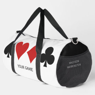Custom Name & Text Card Player Duffle Bag