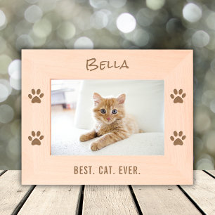 Custom Name Text Cat Mum Dad Pet Owner Paw Prints Etched Frames