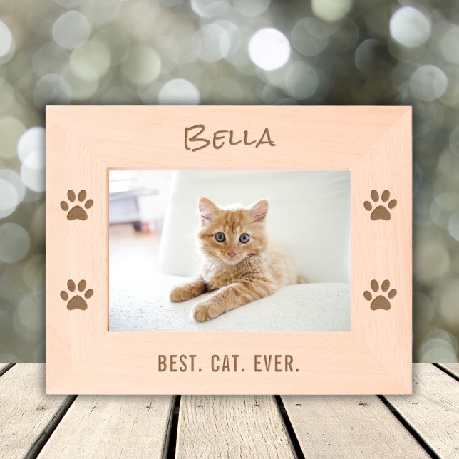 Custom Name Text Cat Mum Dad Pet Owner Paw Prints Etched Frames (Creator Uploaded)