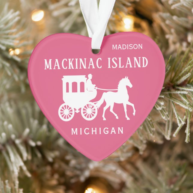 Custom Name, Text & Color Mackinac Island Ornament (Tree)