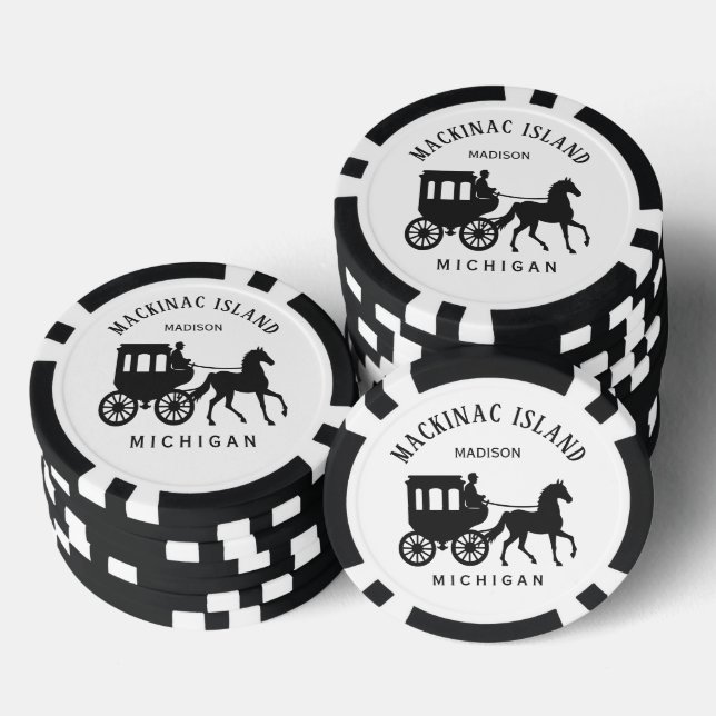 Custom Name, Text & Color Mackinac Island Poker Chips (Stack)