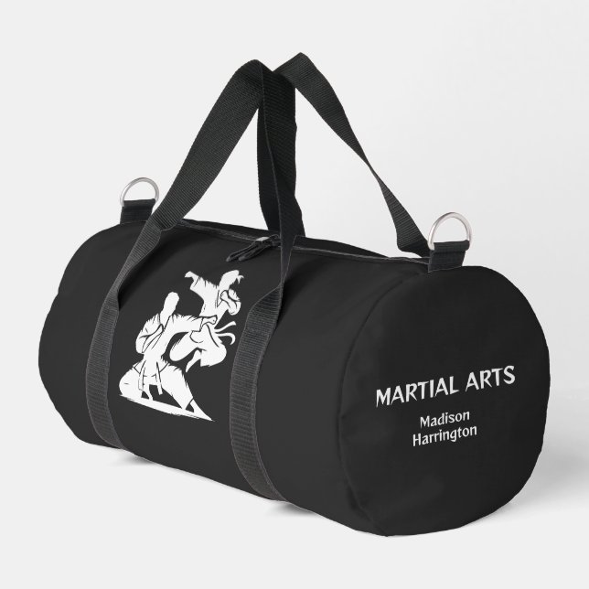 Custom Name, Text & Color Martial Arts Duffle Bag (Left Corner)