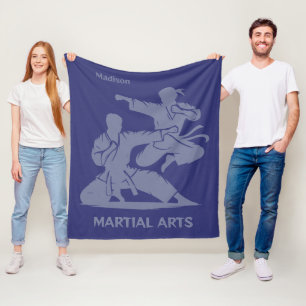 Custom Name, Text & Color Martial Arts Fleece Blanket