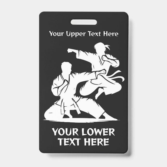 Custom Name, Text & Color Martial Arts ID Badge (Front)