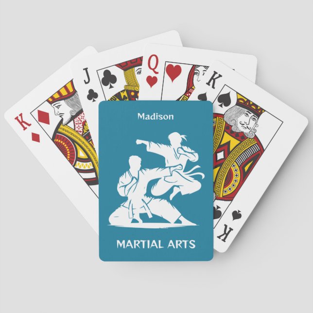 Custom Name, Text & Color Martial Arts Playing Cards (Back)