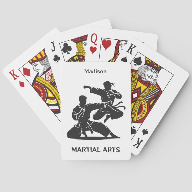 Custom Name, Text & Color Martial Arts Playing Cards (Back)