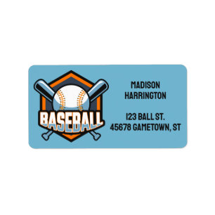 Custom Name, Text & Colour Baseball Label