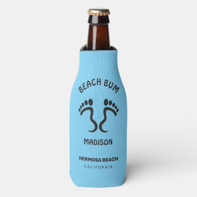 Custom Name, Text & Colour Beach Bum Bottle Cooler (Bottle Front)