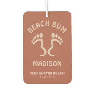 Custom Name, Text & Colour Beach Bum Car Air Freshener