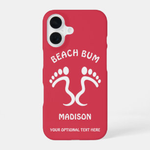 Custom Name, Text & Colour Beach Bum iPhone 16 Case