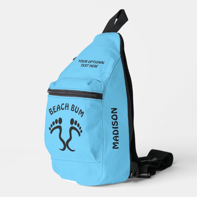 Custom Name, Text & Colour Beach Bum Sling Bag (Right Corner)