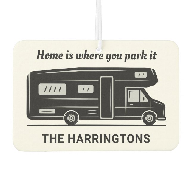 Custom name, text & colour Camper Van Car Air Freshener (Front)