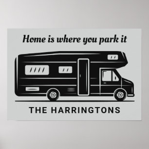 Custom name, text & colour Camper Van poster
