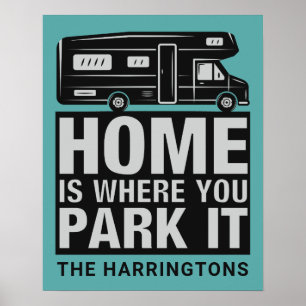 Custom name, text & colour Camper Van poster