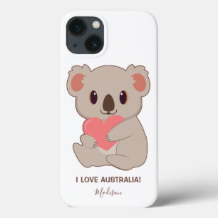 Custom Name, Text & Colour Love Koala iPhone 13 Case