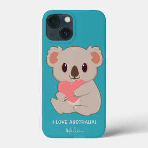 Custom Name, Text & Colour Love Koala phone cases