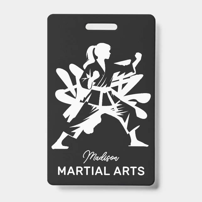 Custom Name, Text & Colour Martial Arts ID Badge (Front)