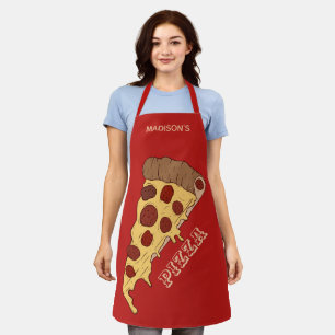 Custom name, text & colour Pizza Slice aprons