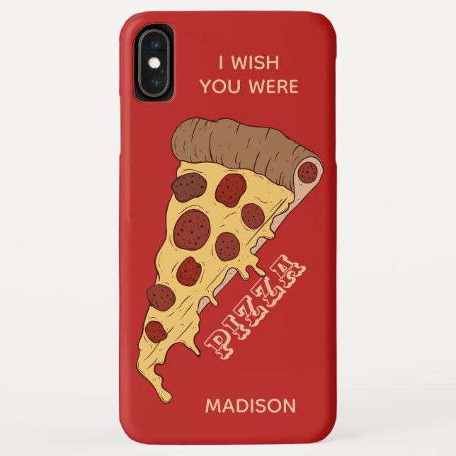 Custom name, text & colour Pizza Slice phone cases (Back)