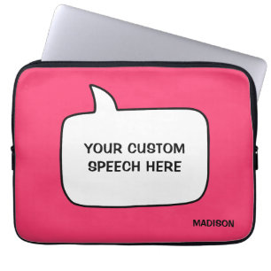 Custom Name, Text & Colour Speech Bubbles Laptop Sleeve