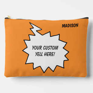 Custom Name, Text & Colour Yell Bubble Accessory Pouch