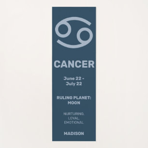 Custom Name / Text & Colour Zodiac Sign Cancer Yoga Mat