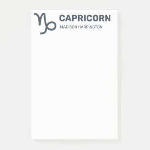 Custom Name / Text & Colour Zodiac Sign Capricorn Post-it Notes