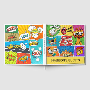 Custom Name & Text Comics Speech Bubbles Guest Book