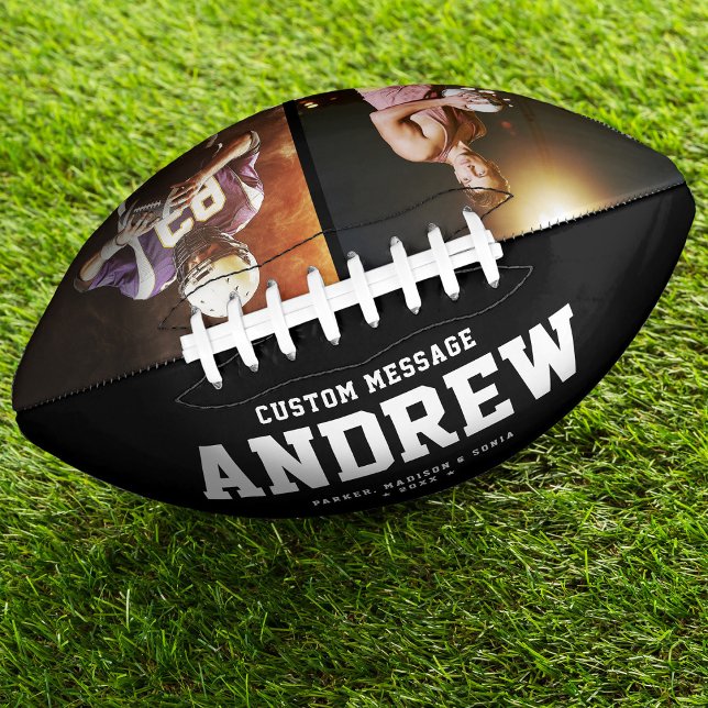Custom Name Text Cool Photo Modern Gift American Football (Creator Uploaded)