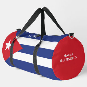 Custom Name & Text Cuba Flag Duffle Bag