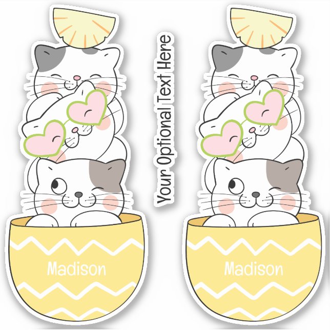 Custom Name & Text Cute Kittens (Front)