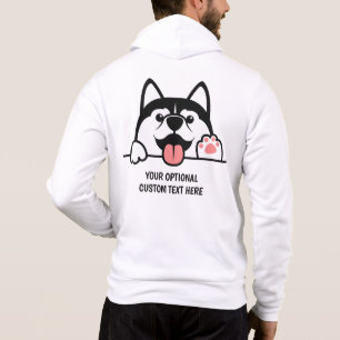 Custom Name & Text Cute Siberian Husky Hoodie