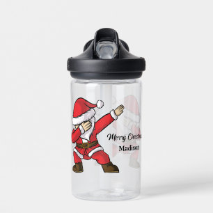Custom Name & Text Dabbing Dancing Santa Water Bottle