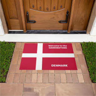 Custom Name & Text Denmark Flag Doormat