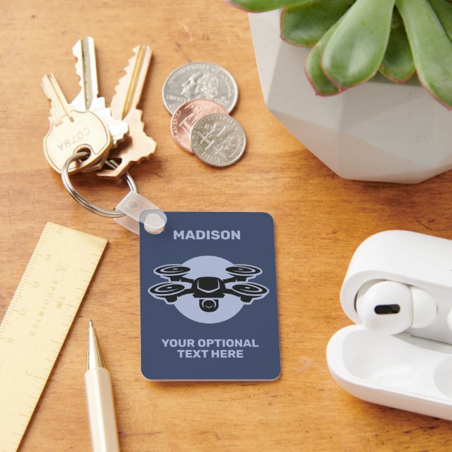 Custom Name & Text Drone Key Ring (Desk)