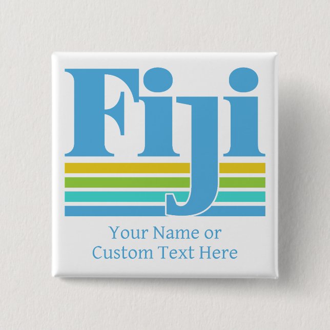 Custom Name / Text Fiji 15 Cm Square Badge (Front)