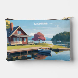 Custom Name & Text Finland Nature Illustration Accessory Pouch