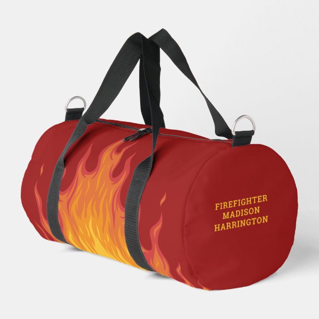 Custom Name / Text Firefighter Duffle Bag (Left Corner)
