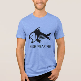Custom Name & Text Fish Tri-Blend Shirt