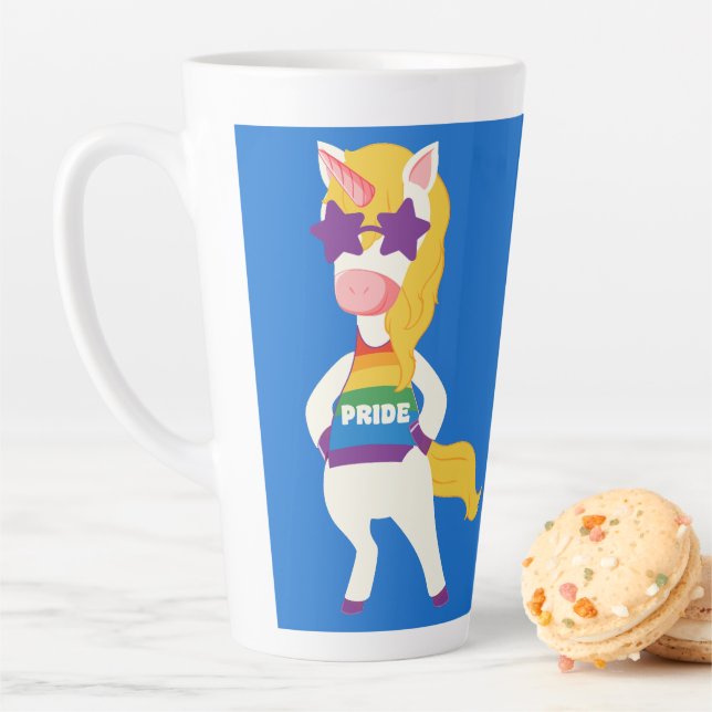 Custom Name & Text Gay Unicorn Latte Mug (In Situ)