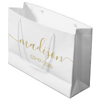 Custom Name Text Girly Feminine Gold Script White